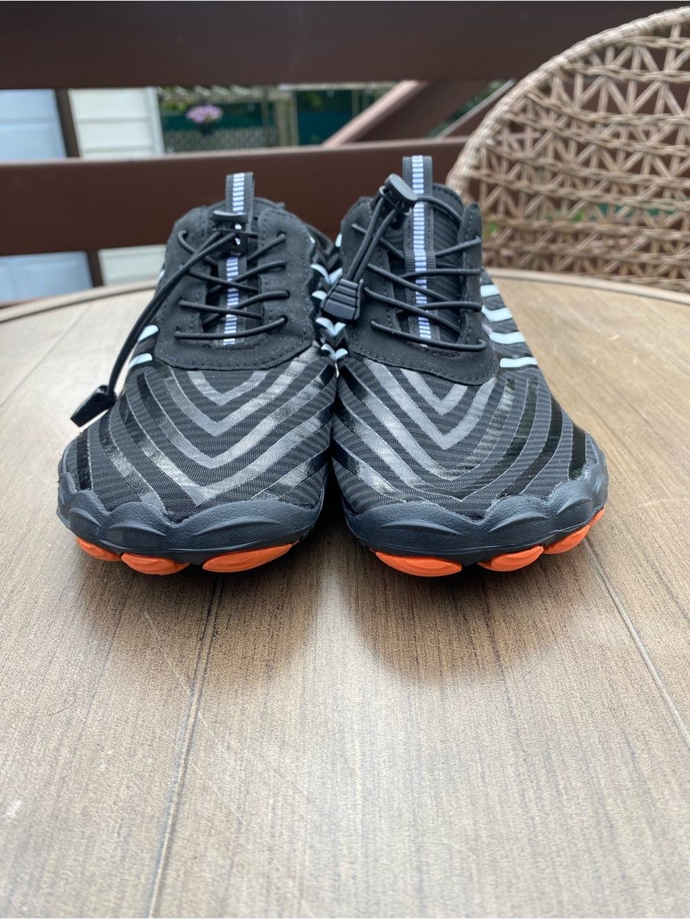 Kids Black Water Shoes with Orange Outsole Accents